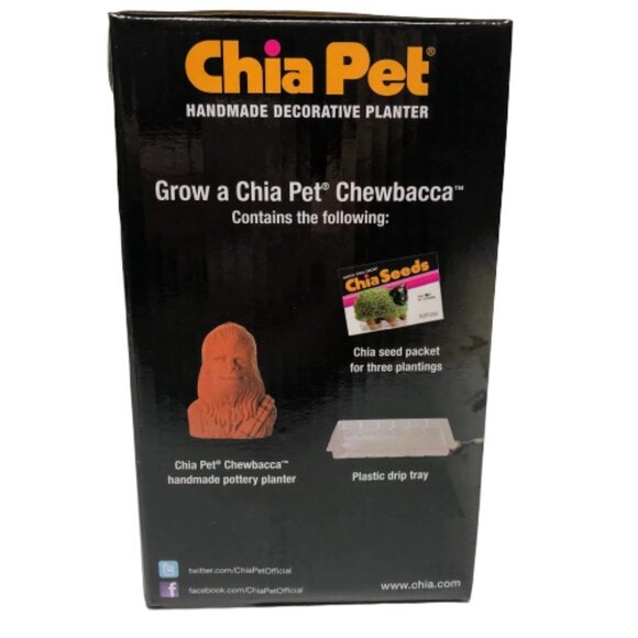 Chewbacca Chia Pet Pottery Planter Growing Kit Star Wars Disney Chewie Head Gift - Picture 2 of 5